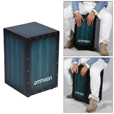 

ammoon Wooden Box Drum Cajon Hand Drum Persussion Instrument Wood with Stings Rubber Feet 30 31 48cm