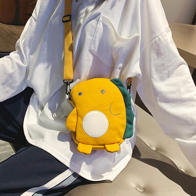 

Bag female bag 2019 new Korean version of the popular shoulder bag small fresh student cute hedgehog slung canvas bag