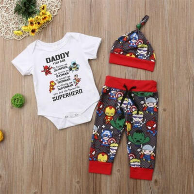 

Newborn Baby Girls Boys Superhero Clothes Romper TopsPants Leggings Outfit Set
