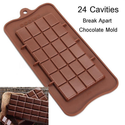 

2018 Sugar Bake Mould 24 Grid Square Chocolate Mold Bar Block Ice Silicone Cake Candy New