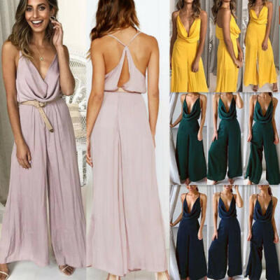 

Women Casual Loose Jumpsuit Playsuits Dress Dungarees Playsuit Trousers Overalls