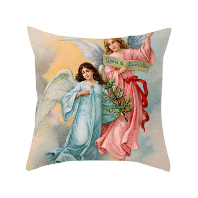

Siaonvr Christmas Series Home Decor Polyester Peach Skin Pillow Case 18x18in