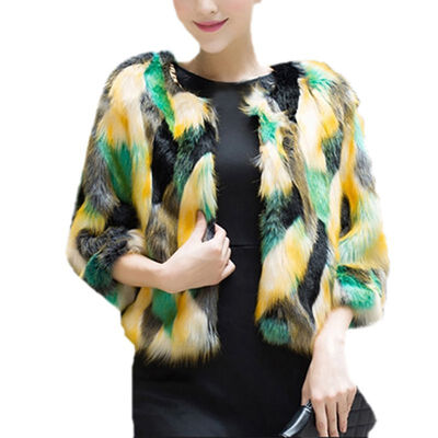 

Winter Coat Plus Size 2019 Women Thick Warm Colorful Faux Fur Coat Chic Jacket Cardigan Outerwear Tops Cocktail New Arrived