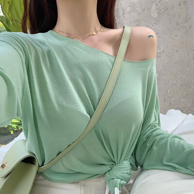 

Women Solid Color Long Sleeve Pullover Casual Tops