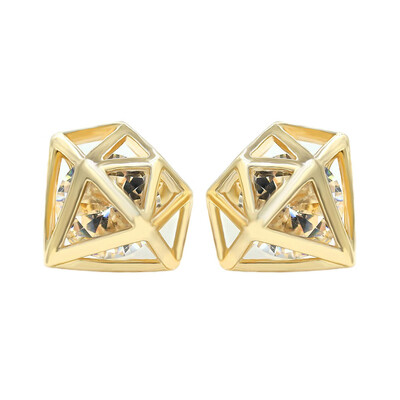 

Hollow Triangle Zircon Semi-precious Stone Super Man Stud Earrings CZ Diamond 18k Plated Jewelry Earrings Charm