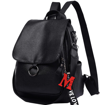 

Textured soft leather womens double-shoulder bag Korean 100-style backpack casual&fashionable travel large capacity