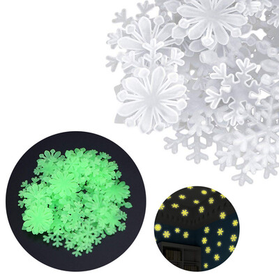 

Toponeto 50PC Kids Bedroom Fluorescent Glow In The Dark Snowflake Wall Stickers