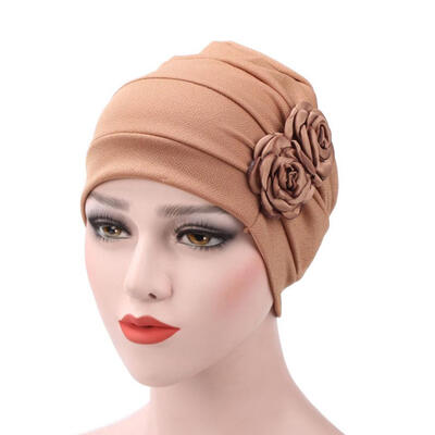 

Women\s Rose Flowers Muslim Beanie Cap Snood Cancer Hat for Chemo Hair Loss