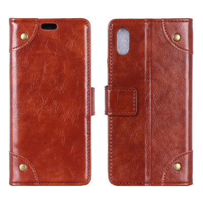 

MOONCASE Apple iPhone  Copper Buckle Napa Leather Case - Brown