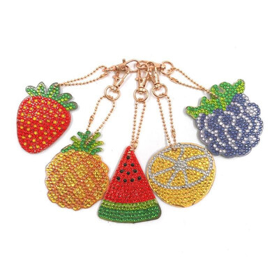 

DIY Full Drill Diamond Painting Cartoon Fruit Key Chain Handmade Gifts