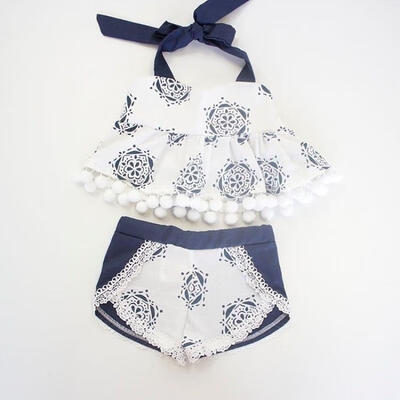 

Summer Toddler Baby Kids Girls Tops VestShort Pants 2pcs Outfits Set Costume
