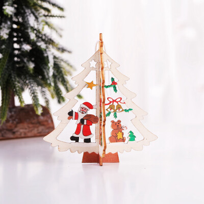 

Gobestart Christmas Tree Small Pendant Wooden Five-pointed Star Bell Christmas Decorations