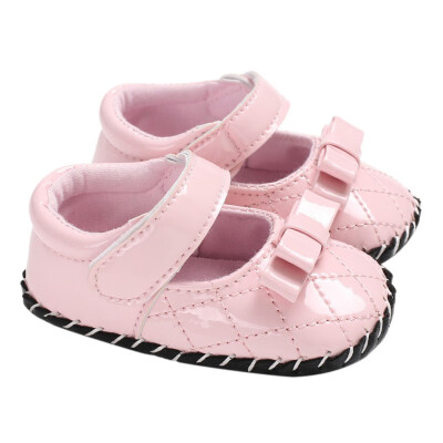 

Spring Autumn Baby Toddler Shoes The First Walker Baby Girl Bow PU Diamond Plaid Non-Slip Soft Bottom Shoes Fashion Baby Shoes