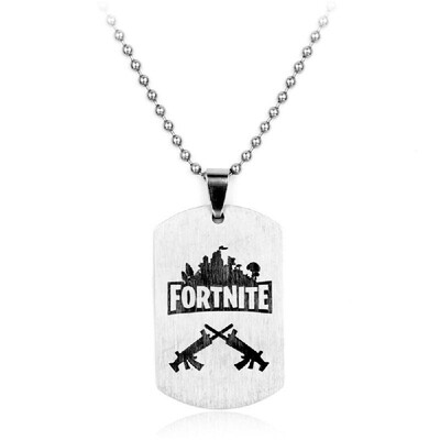

Game Peripheral Accessories Fortnite Logo Printing Necklace Stainless Steel Pendant Necklaces Beads Chain Men Women Memento Jewelr
