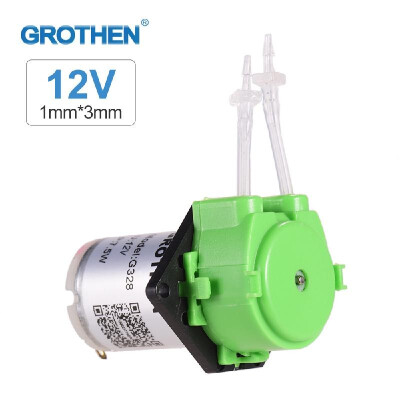 

GROTHEN DC 12V Dosing Pump Peristaltic Pump Mini Water Liquid Pump Peristaltic Tube Head Self-Priming Function for Aquarium Lab Ch