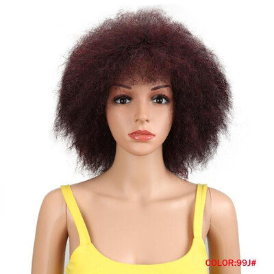 

Noble Synthetic Hair Black Kinky Curly Afro Wig 8 Inch 95gpcs Cosplay Wigs for Black Women Nature Afro Wig African American