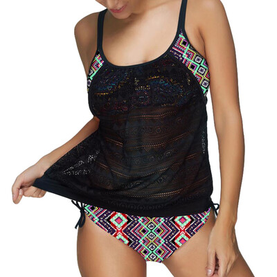 

Roseonmyhand Women Retro Print Beack Suit Strap Sexy Bikini Swimwear Swimsuit