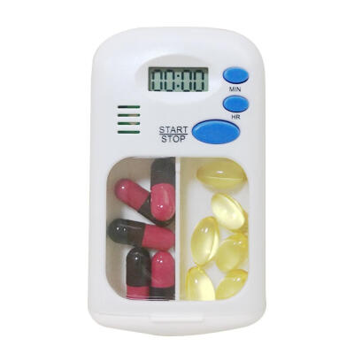 

2 Grid Pill Box Alarm DIY Digital Portable Pill Organizer Timing Reminder