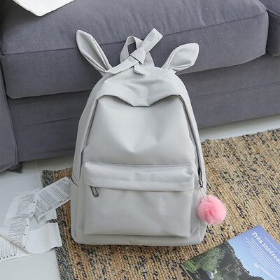 

Fashion Women Nylon Solid Color Capacity Student Backpack Travel Couple Bag