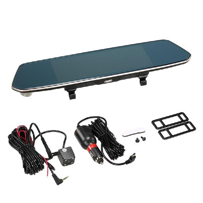 

7" Rearview Mirror Car DVR 1080P Touch Screen Dash Cam Driving Recorder Front&Rear Dual Lens G-sensor Motion Detection Loop-cy