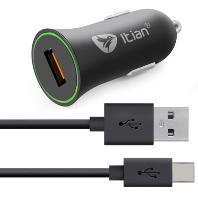 

Itian Universal Car Charger Adapter with USB to Type C Data Transfer&Charging Cable