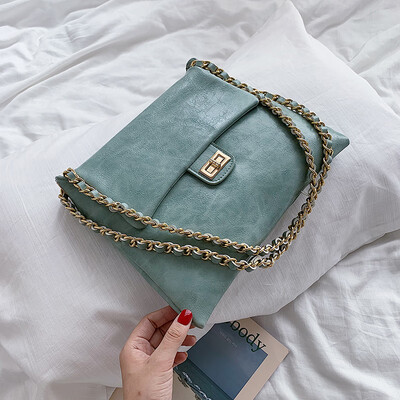 

Advanced sense bag foreign style womens bag 2019 new tide Korean chain messenger bag simple retro shoulder small square bag