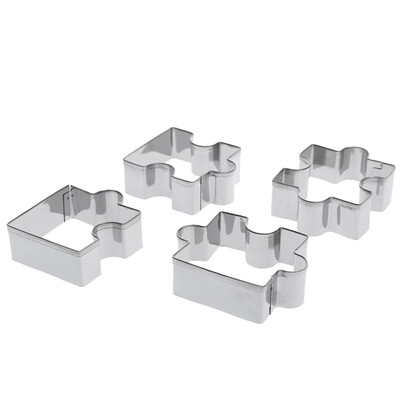 

4pcs Stainless Steel Puzzle Piece Cookie Cutter Frame Cake Mold