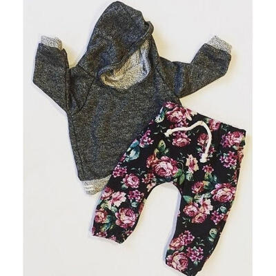 

FASHION Newborn Infant Baby Girls Clothes Hooded Coat TopsFloral Pants Outfits Set