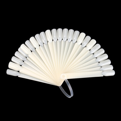 

Gobestart 32Pcs Nail Art False Tips Sticks Polish Practice Display Fan Board Design Tool