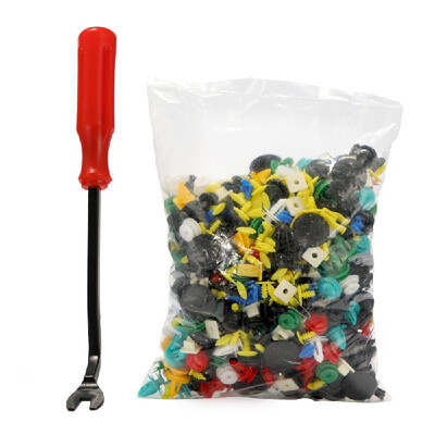 

500Pcs Push Pin Mixed Door Trim Panel Clip Fastener Bumper Rivet Retainer With Screwdriver Tool Drive Rivet