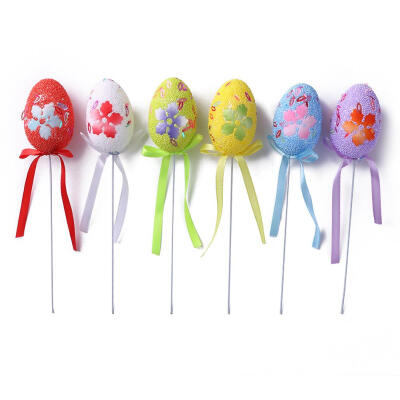 

6pcsbag Easter Eggs DIY Colorful Eggs Kindergarten Hand Crafts Ornaments