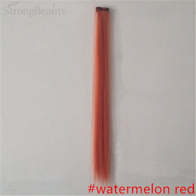 

StrongBeauty Women Colorful Extension Long Synthetic Clip In Straight Hairpiece Party Highlights Punk Hair Pieces