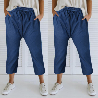 

Tailored Summer Pants Women Solid Loose Jeans Hot Pants Workout Waistband Beach Pants