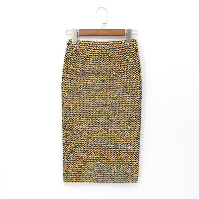 

Roseonmyhand Womens Solid Color Pack Hip Skirt Pencil skirt Sequin Skirt Stretchy Waistline