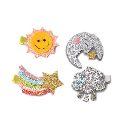 

4pcs Rainbow Sun Moon Cloud Hair Clips Baby Girls Hair Accessories Children headdress Kids Hair Pin Headwear