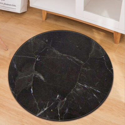 

Toponeto Fashion Marble Pattern Round Flannel Bathroom Kitchen Carpet 60cm