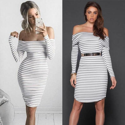 

New Sexy Women Slim Bodycon Evening Cocktail Party Long Sleeve Pencil Mini Dress