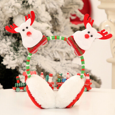 

Gobestart Christmas Santa Snowman Deer Bear Earmuffs Headband Ear Warmers Kid Adult GIFT