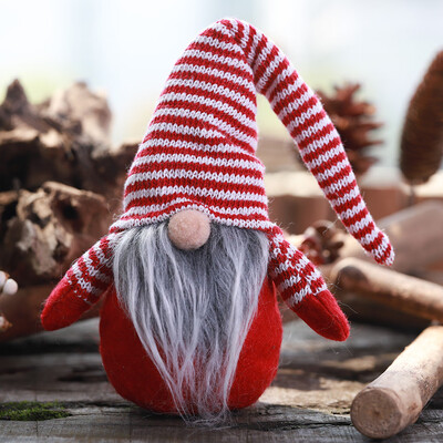 

Siaonvr Striped Cap No Face Doll Little Figurine Decoration Nordic Land Old Man Doll