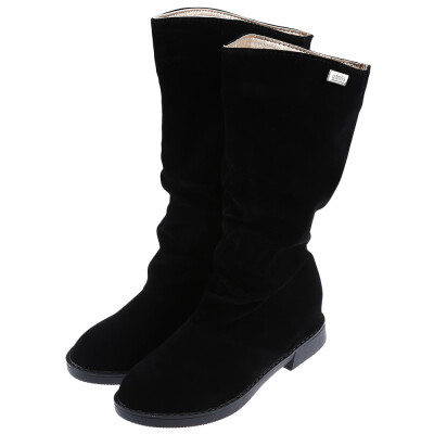 

Elegant Pure Color Flat Sole High Leg Boots for Women