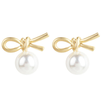 

Lotus Earrings Small Fresh Flowers Pearl Retro Art Jewellery Fashion Simple Knotted Pearl Pendant Earrings