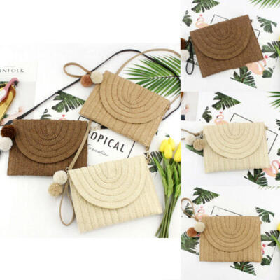 

Summer Women Retro Wicker Handbag Bags Totes Beach Straw Rattan Basket Bag