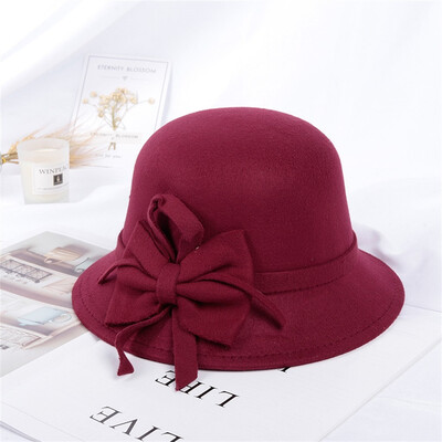 

Tailored Female Autumn Winter Fashion Casual Hat Dome British Top Hat