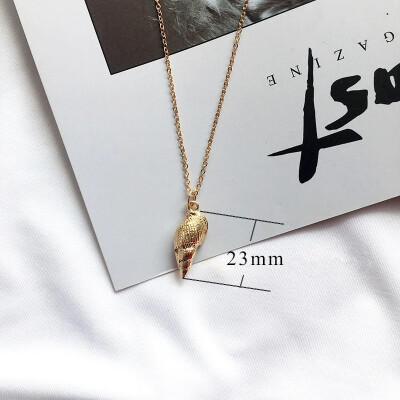 

IF ME 2019 New Fashoin Gold Color Cowire Shell Conch Chain Necklace Pendant For Women Vintage Minimalist Starfish Summer Jewelry