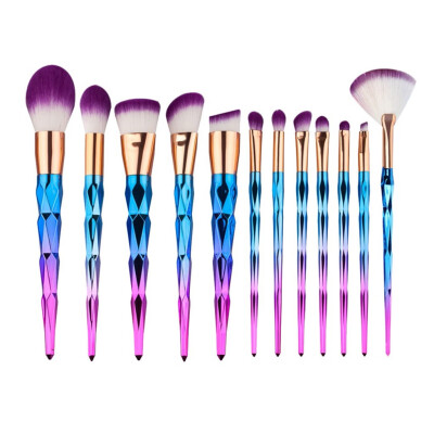 

〖Follure〗12 Pcs Diamond Color Purple Hair Foundation Brush Makeup Brush Set