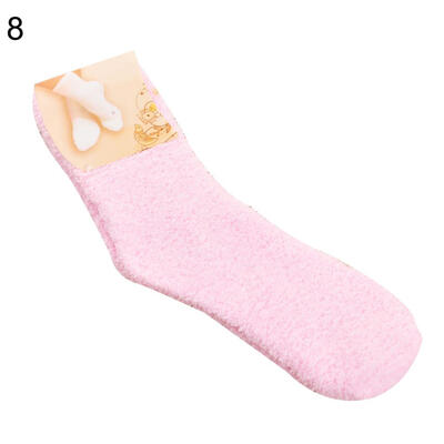 

Women Winter Warm Thicken Coral Fleece Fluffy Middle Tube Floor Sleep Socks