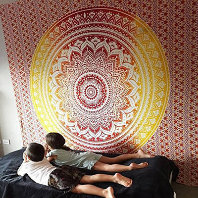 

Gradient Mandala Digital Printed Wall Polyester Tapestry Home Living Room Decoration Outdoor Picnic