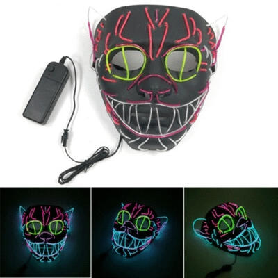 

Halloween LED Glow Mask Modes EL Wire Light Up The Purge Costume Party