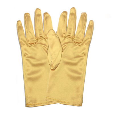 

Ladies Short Wrist Gloves Smooth Satin For Party Dress Prom Evening Wedding