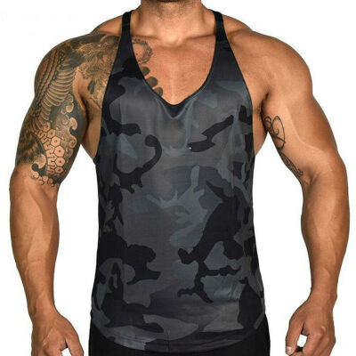 

Mens Tank Top Sleeveless Muscle T-Shirt camo prints Y-Shirt GYM Bodybuilding